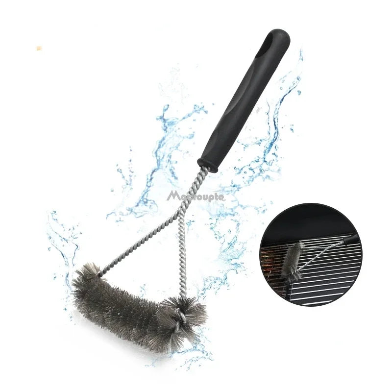 Barbecue Grill BBQ Brush Clean Tool Grill Accessories Stainless Steel Bristles Non-stick Cleaning Brushes Barbecue Accessories