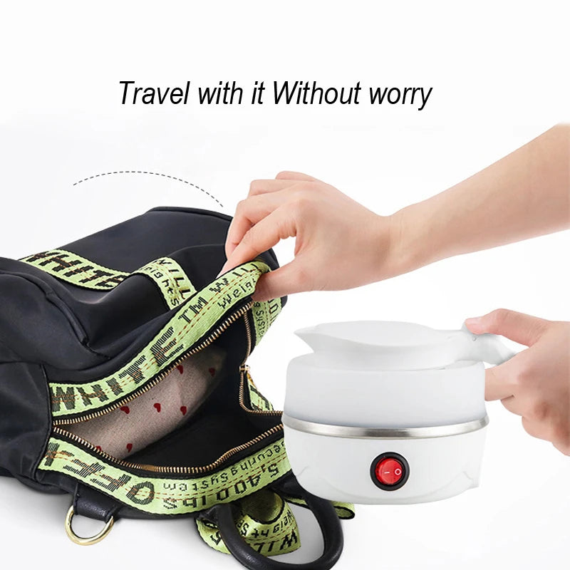 Household Travel Folding Kettle 600Ml Electric Portable Boiling Pot 110V/220VTravel Water Boiler Kitchen Appliances Water Kettle